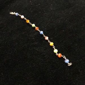 Sterling Silver (stamped 925) beaded bracelet.